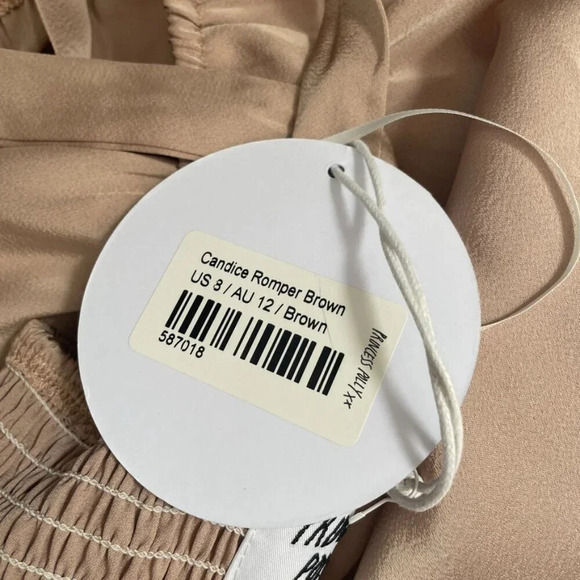 Princess Polly Candice Satin Effect Romper NWT Brown Size 8 - Picture 7 of 7
